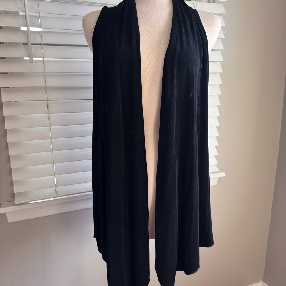 Chico's Travelers Black Open Front Cardigan